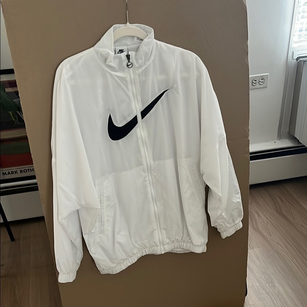 Nike White Windbreaker Jacket